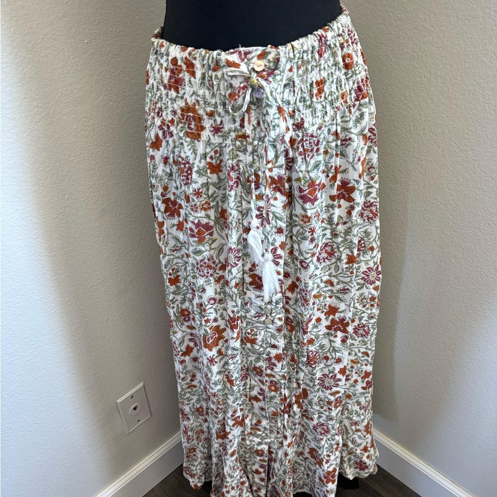 Rachel Zoe Floral Maxi Skirt - Red and Green